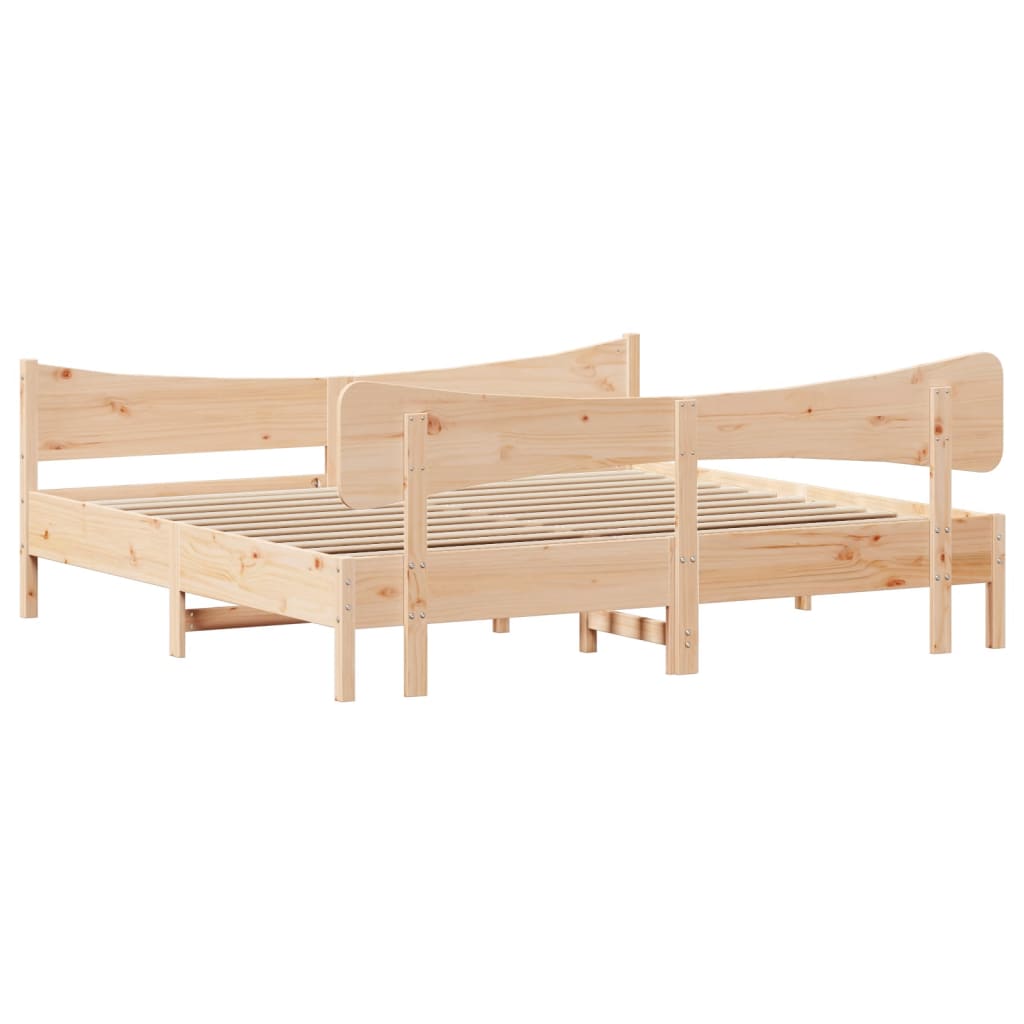 Bed Frame without Mattress 200x200 cm Solid Wood Pine