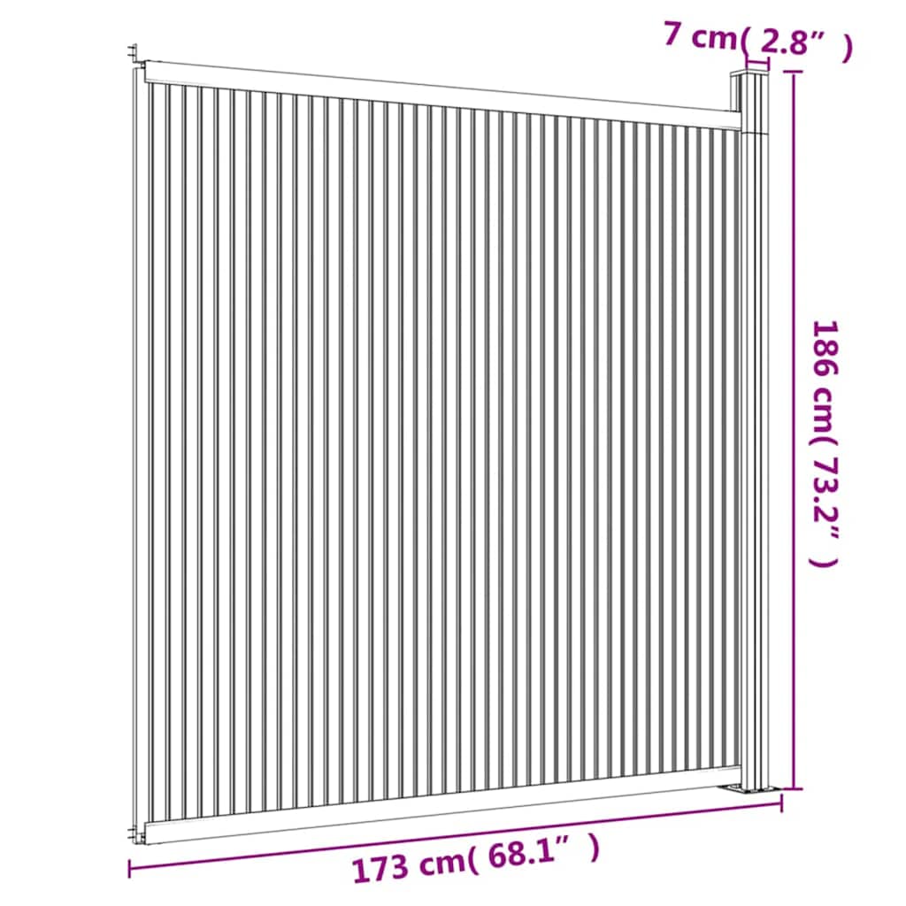 Fence Panel WPC Grey 173x186 cm