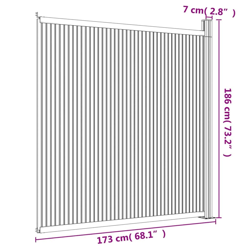 Fence Panel WPC Brown 173x186 cm
