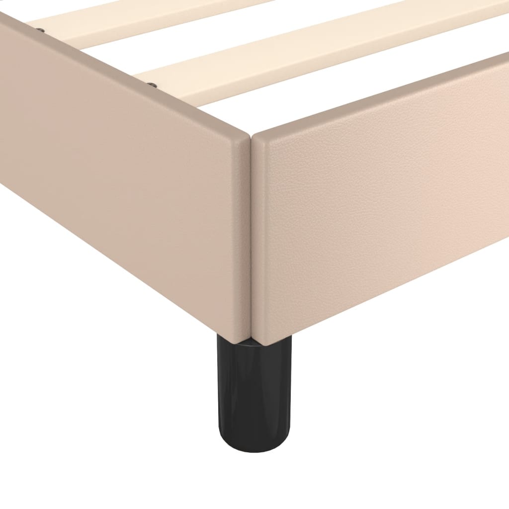 Bed Frame without Mattress Cappuccino 120x190 cm Small Double Faux Leather