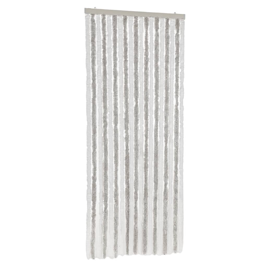 Fly Curtain Light Grey and White 56x200 cm Chenille