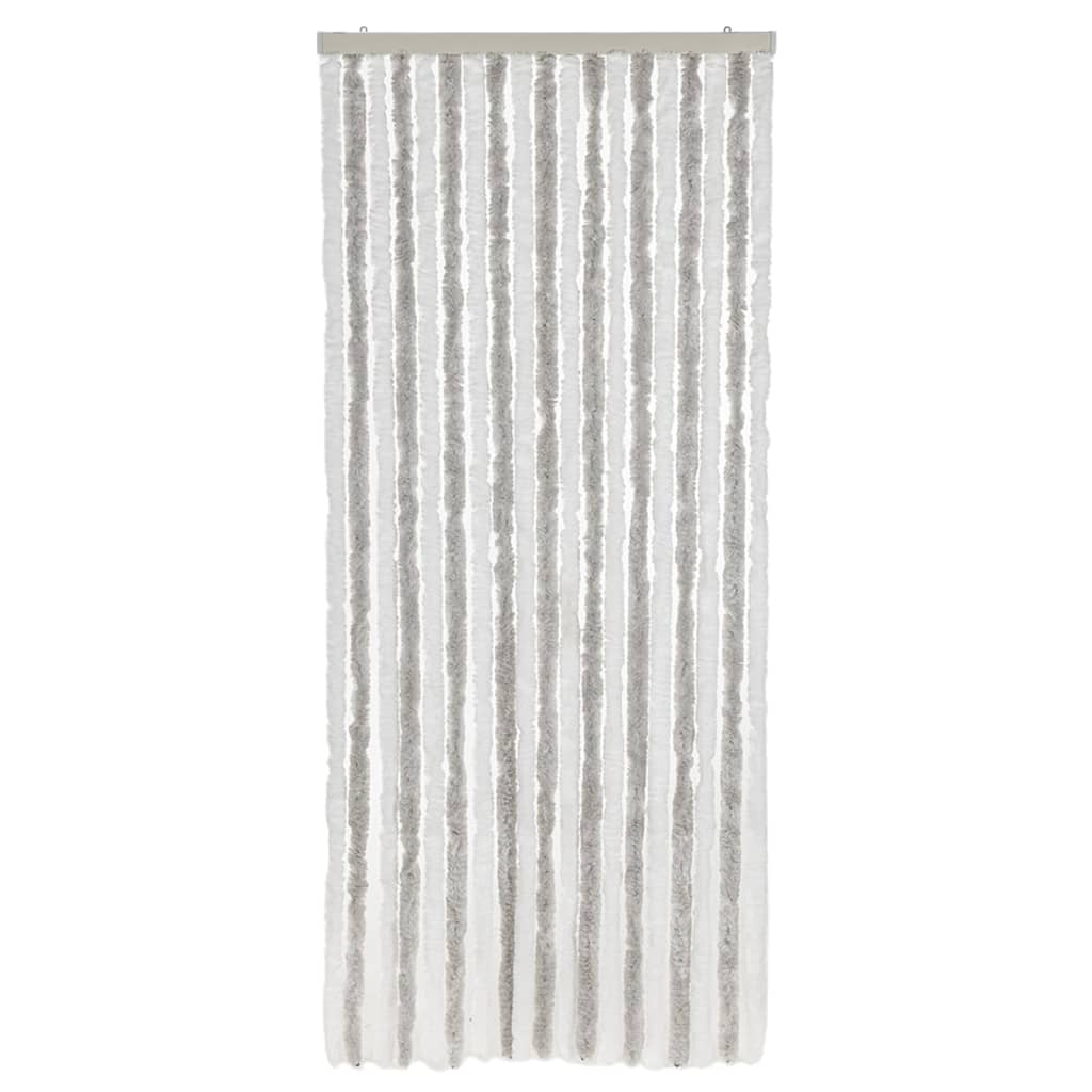 Fly Curtain Light Grey and White 56x200 cm Chenille
