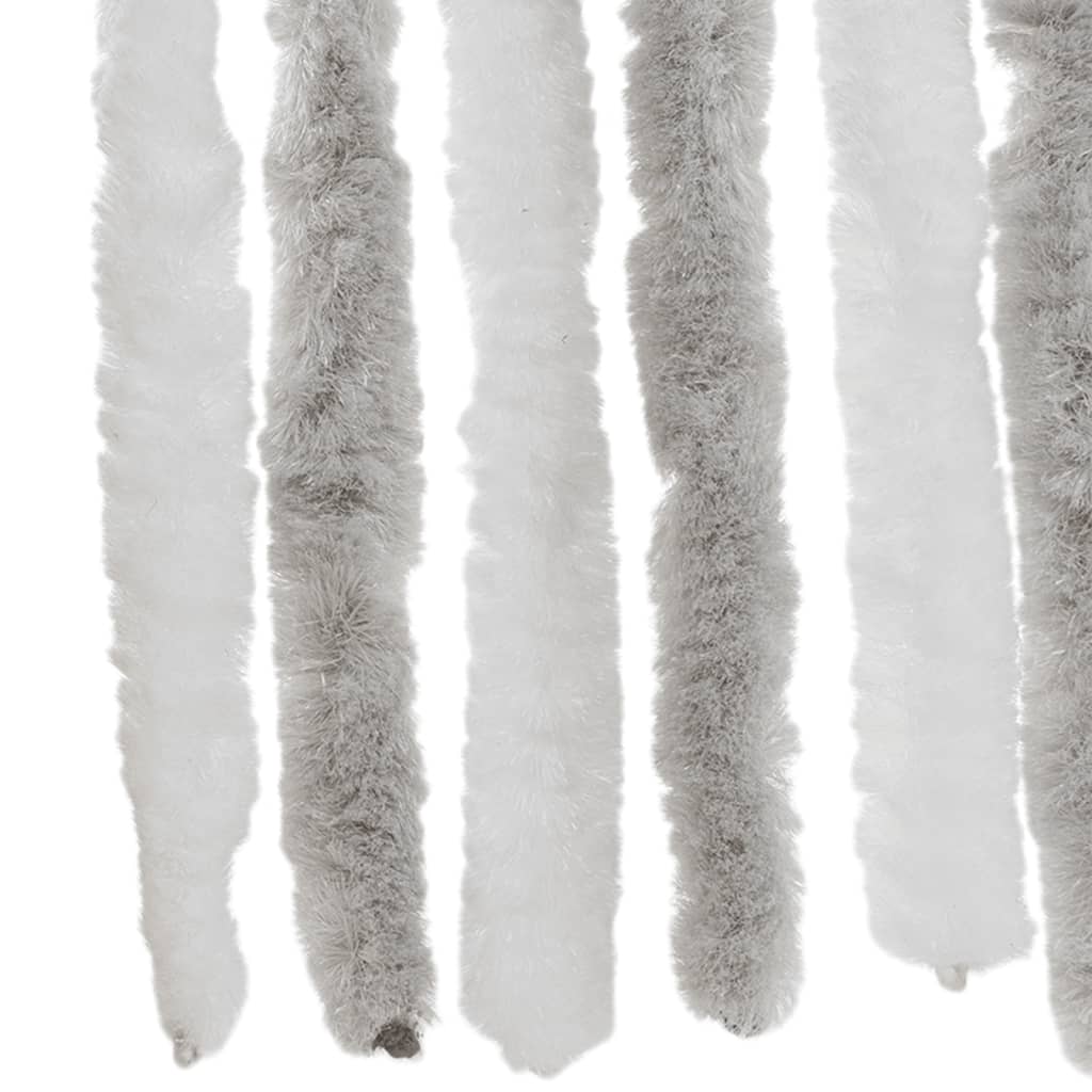 Fly Curtain Light Grey and White 56x200 cm Chenille