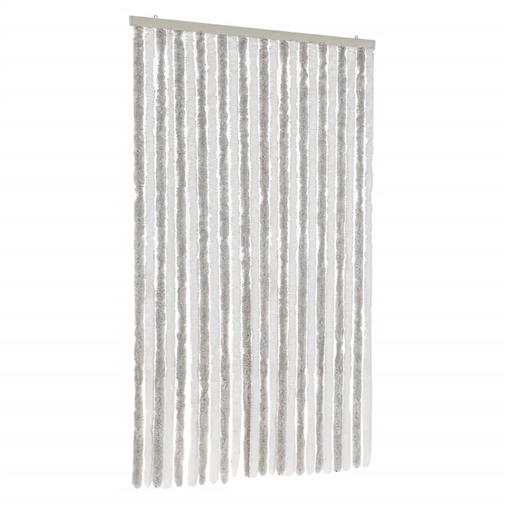 Fly Curtain Light Grey and White 100x230 cm Chenille