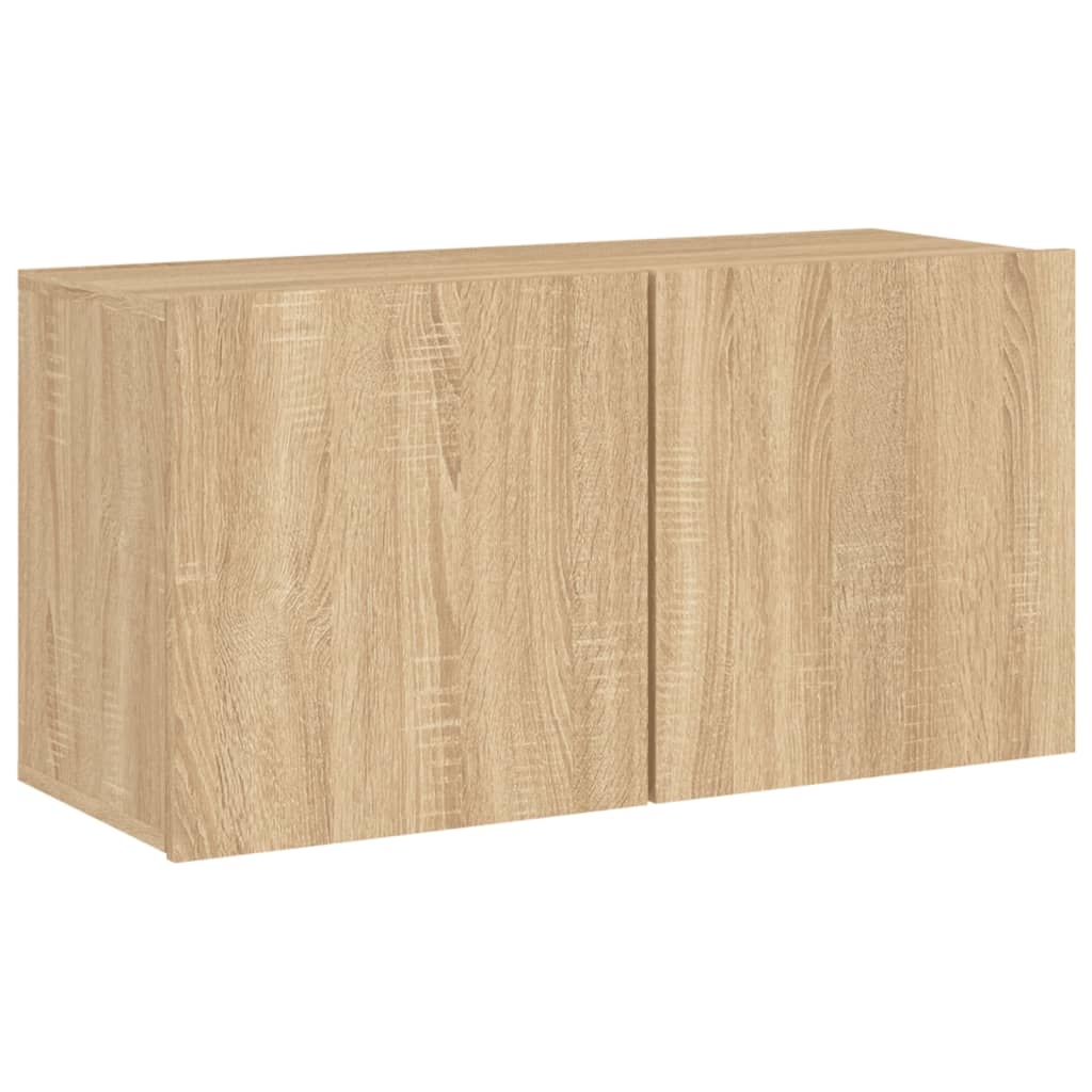 4 Piece TV Wall Units Sonoma Oak Engineered Wood