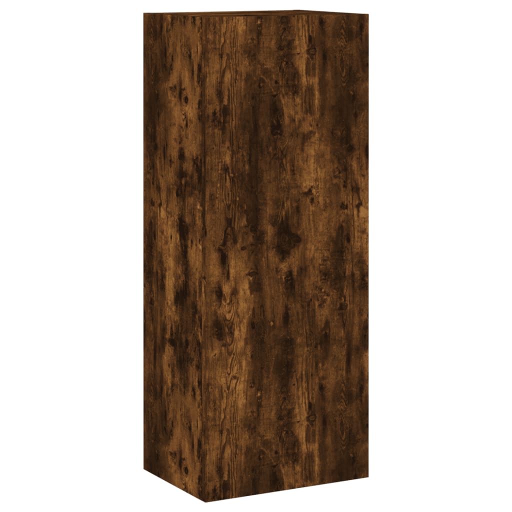 4 Piece TV Wall Units Smoked Oak Engineered Wood
