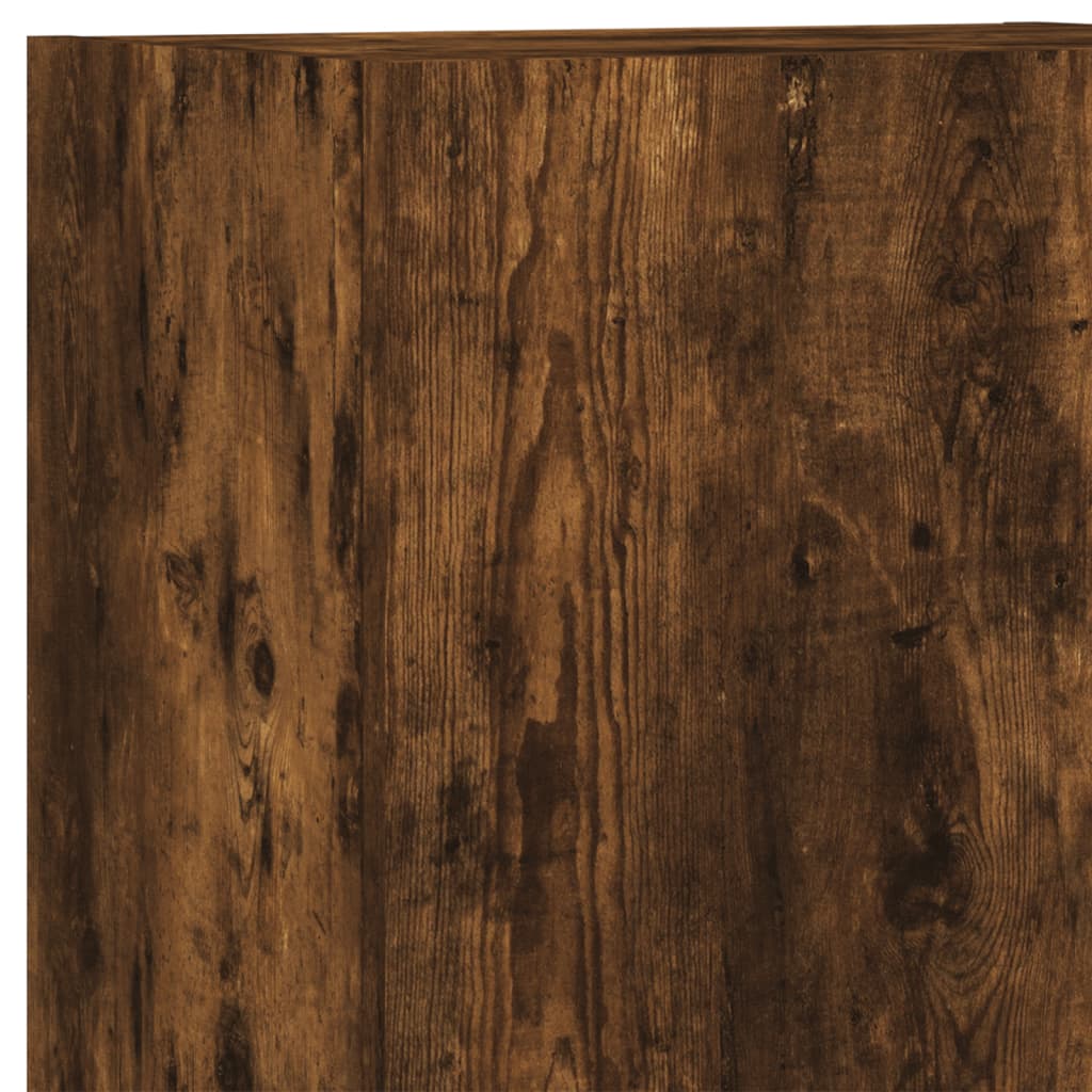 4 Piece TV Wall Units Smoked Oak Engineered Wood