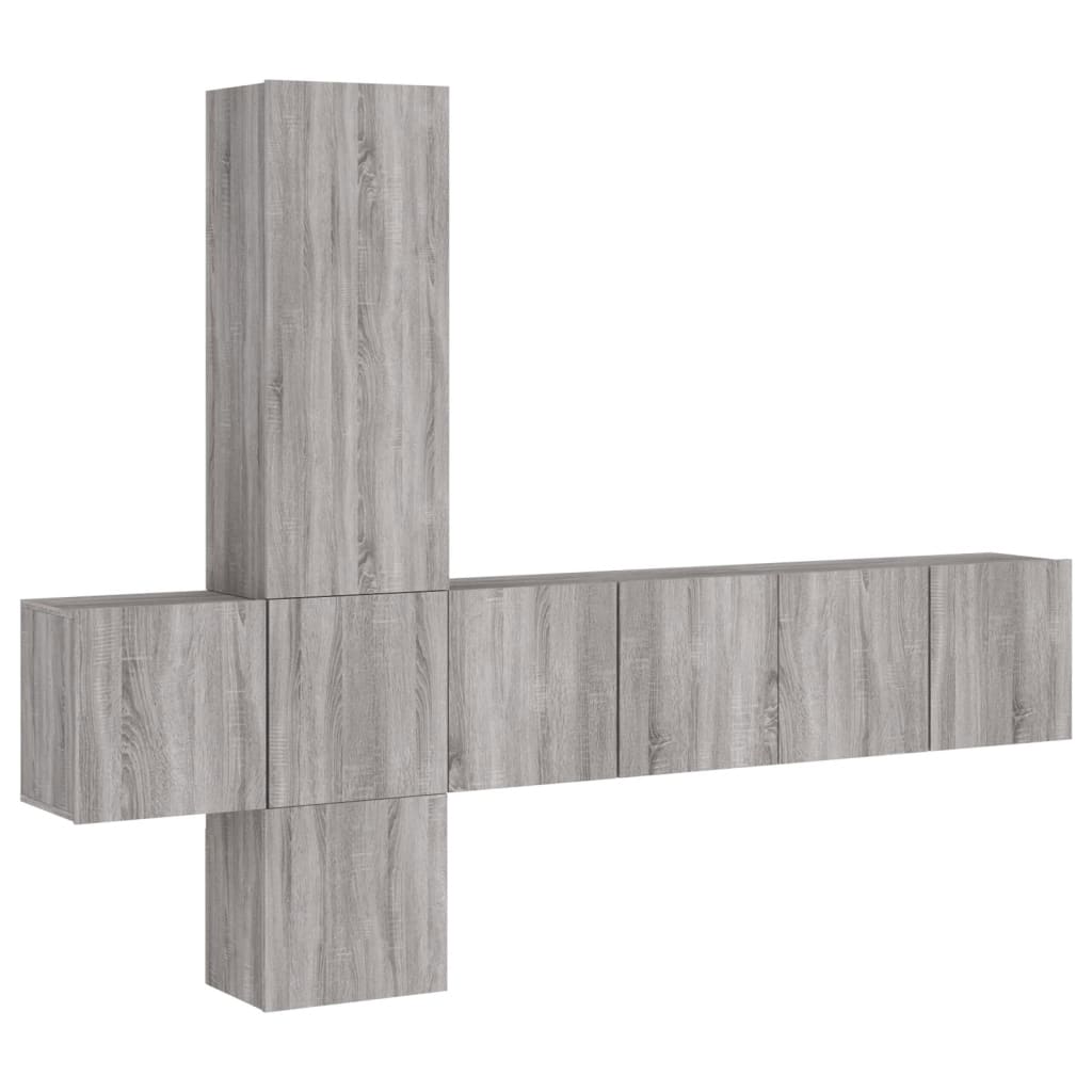 5 Piece TV Wall Units Grey Sonoma Engineered Wood