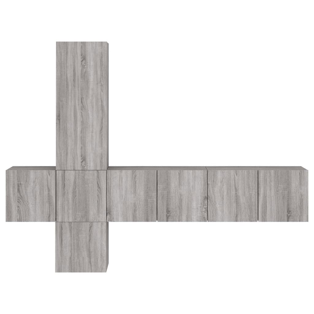 5 Piece TV Wall Units Grey Sonoma Engineered Wood
