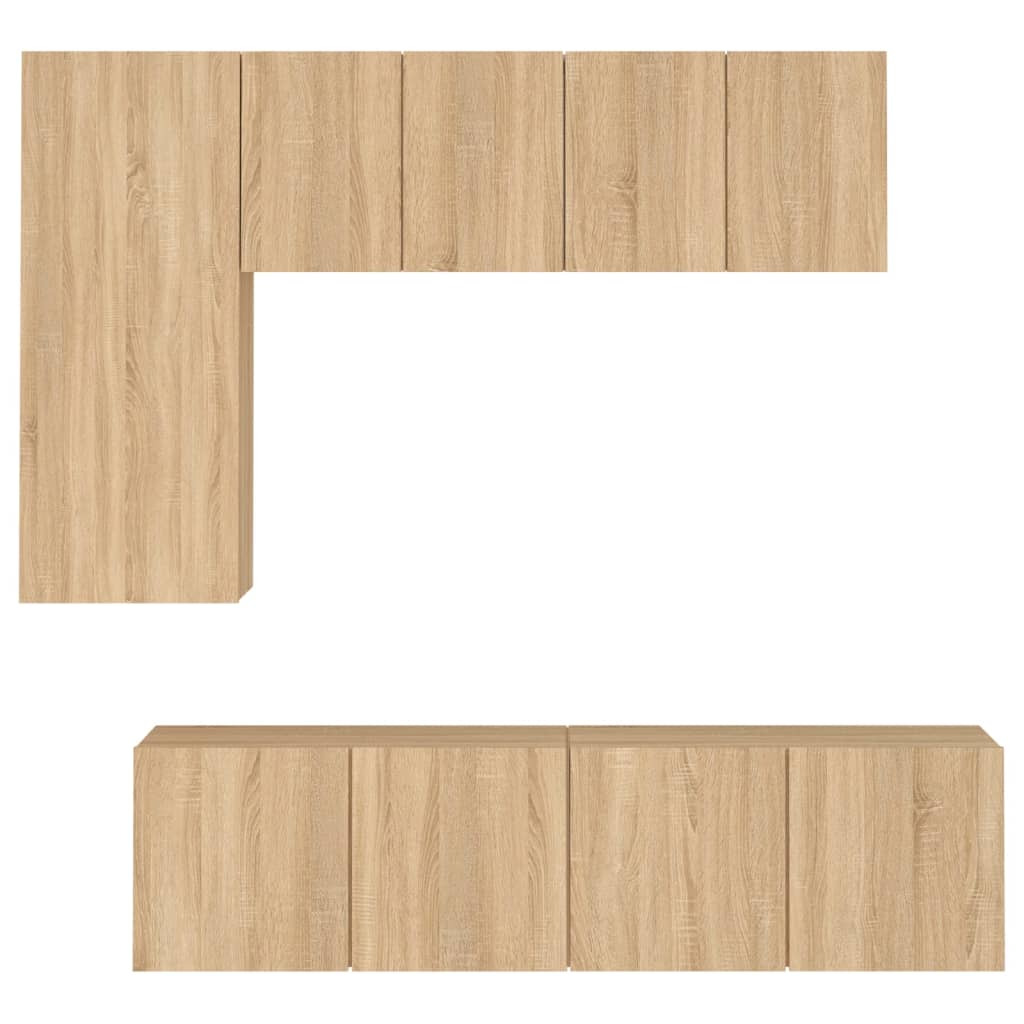 5 Piece TV Wall Units Sonoma Oak Engineered Wood