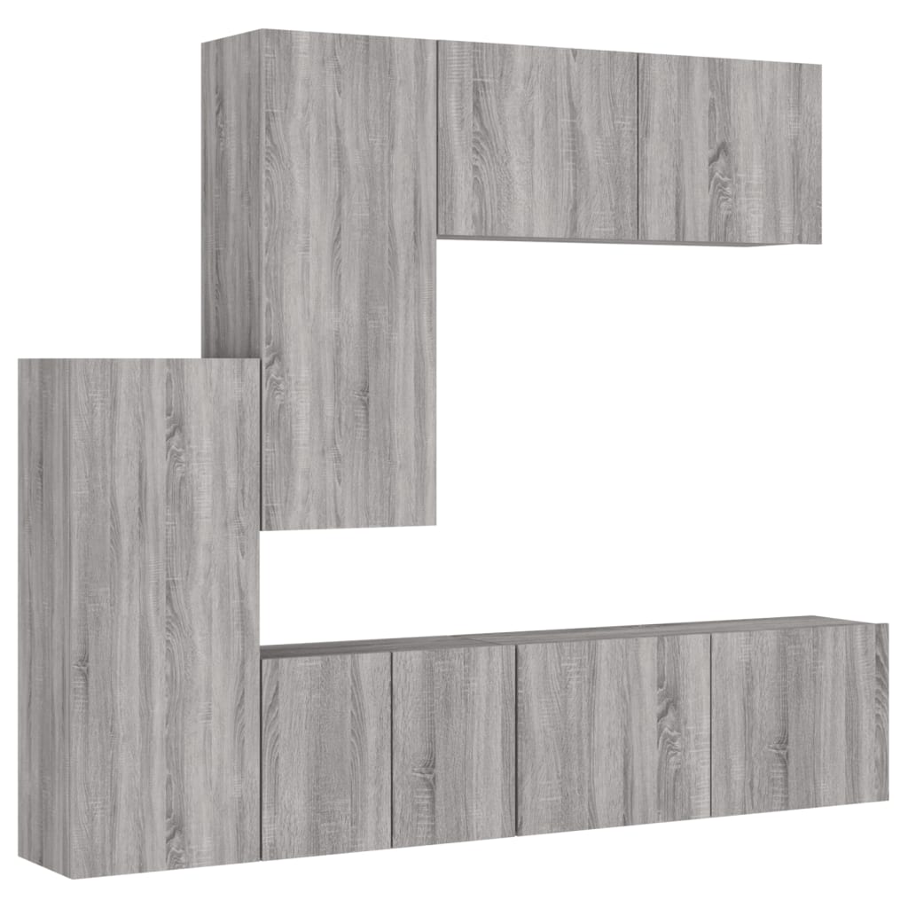 5 Piece TV Wall Units Grey Sonoma Engineered Wood
