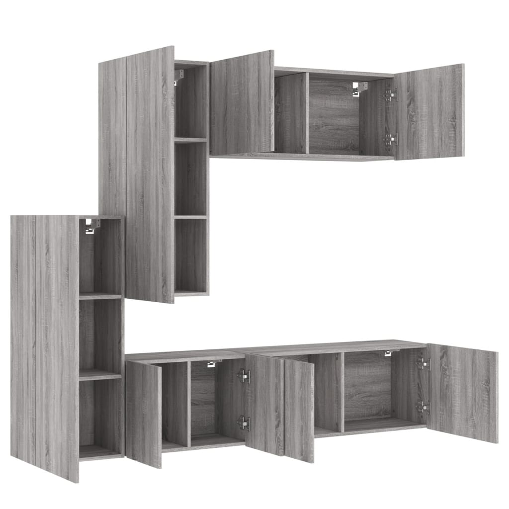 5 Piece TV Wall Units Grey Sonoma Engineered Wood