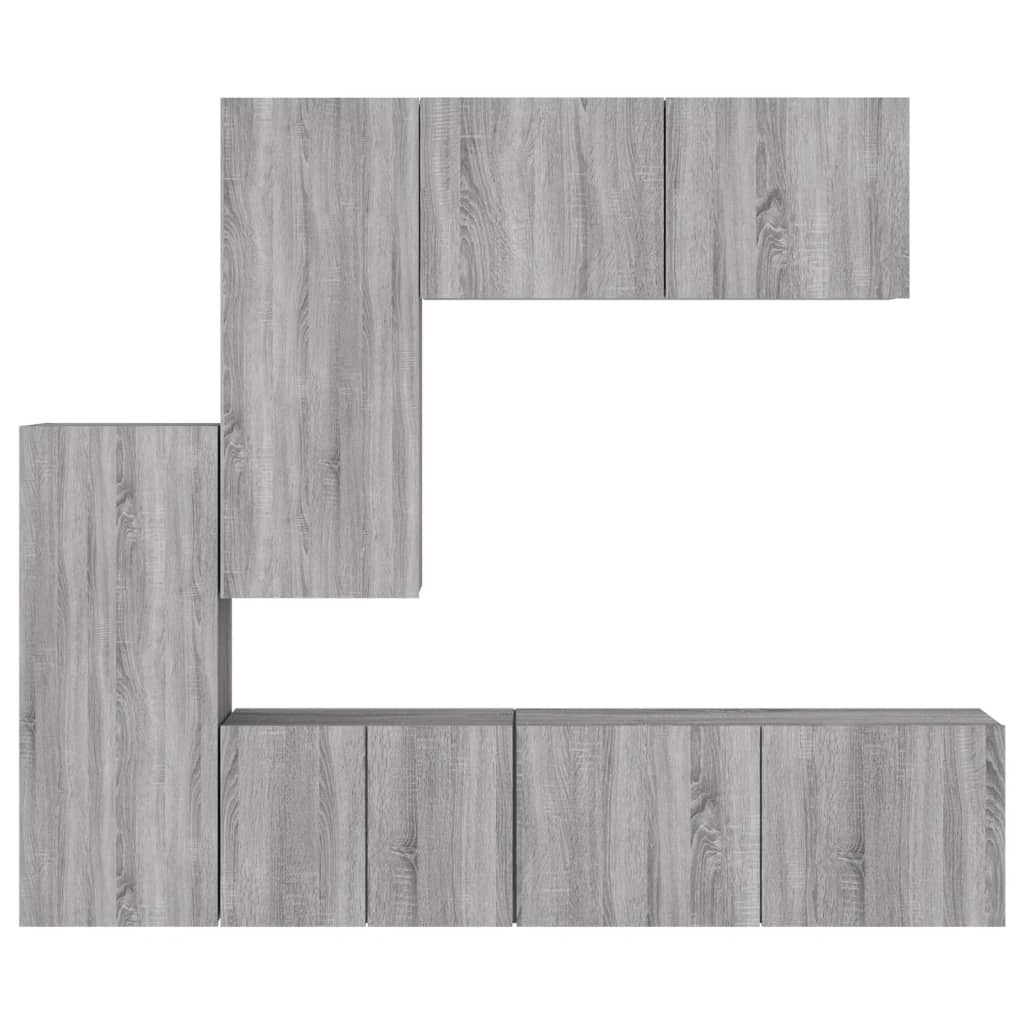5 Piece TV Wall Units Grey Sonoma Engineered Wood