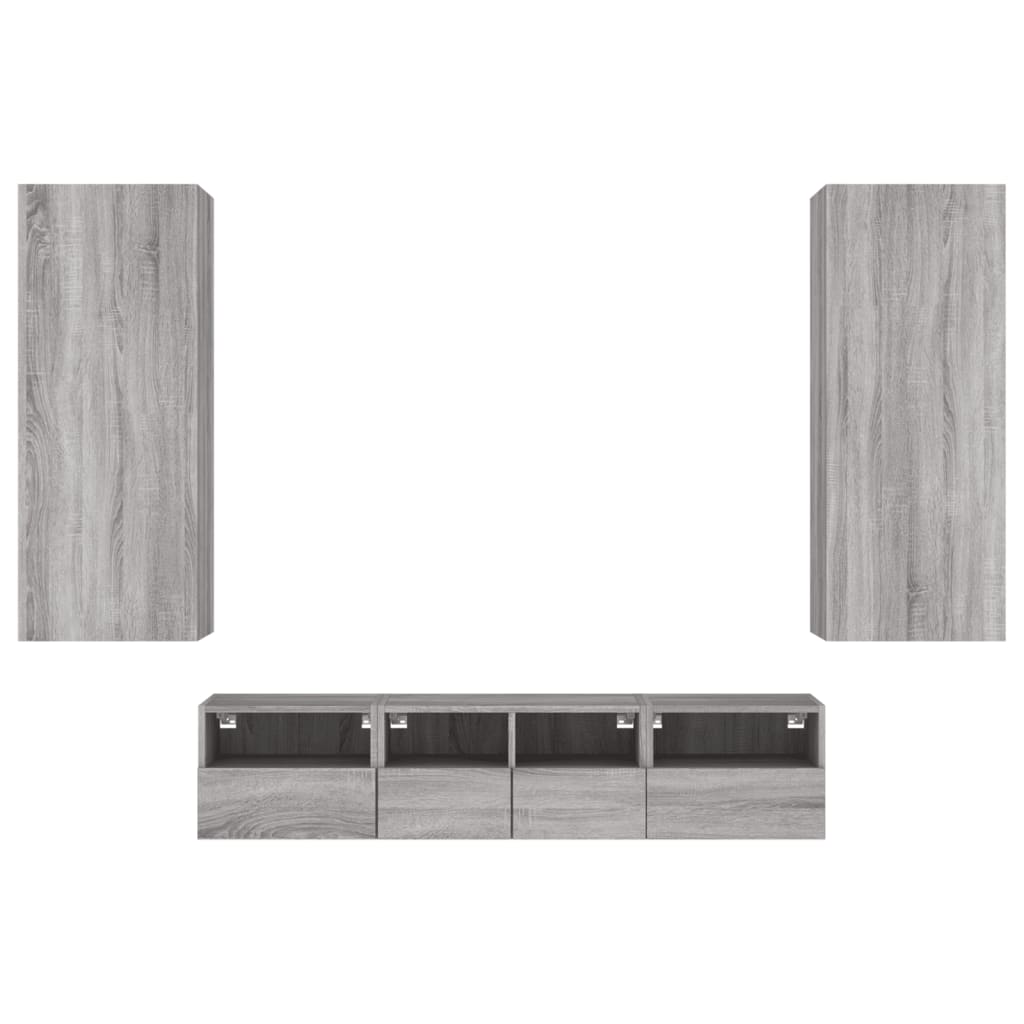 5 Piece TV Wall Units Grey Sonoma Engineered Wood
