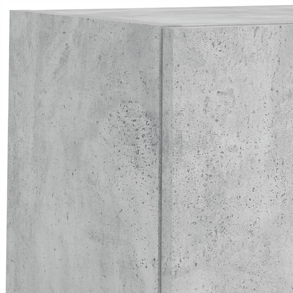 4 Piece TV Wall Cabinets with LED Lights Concrete Grey