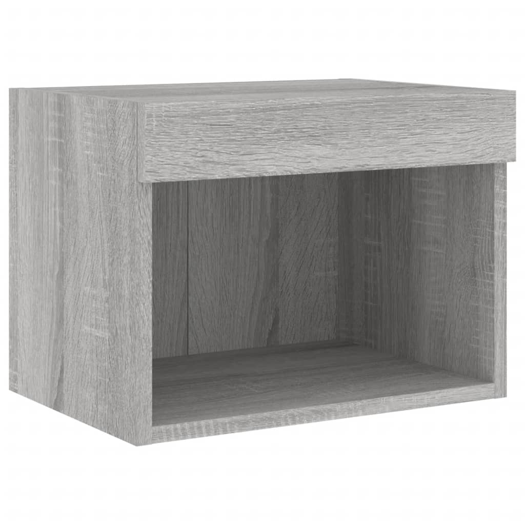 4 Piece TV Wall Cabinets with LED Lights Grey Sonoma