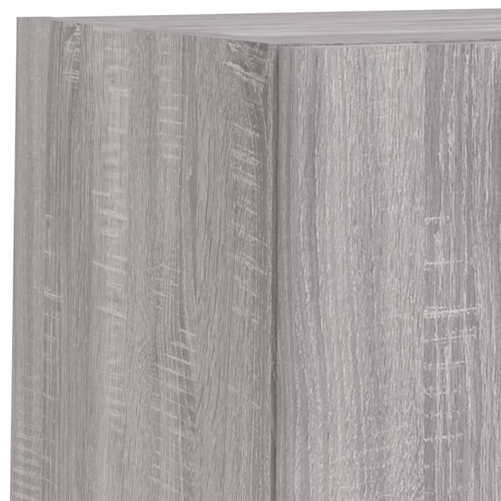 4 Piece TV Wall Cabinets with LED Lights Grey Sonoma