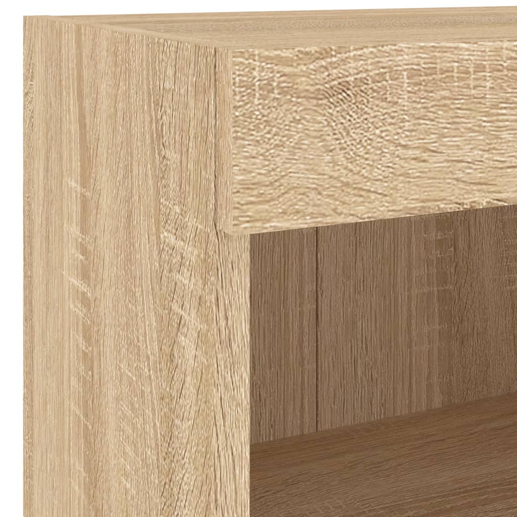 4 Piece TV Wall Cabinets with LED Lights Sonoma Oak