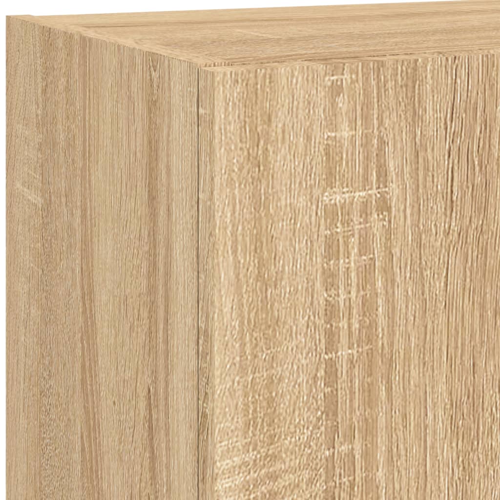 5 Piece TV Wall Units with LED Sonoma Oak Engineered Wood