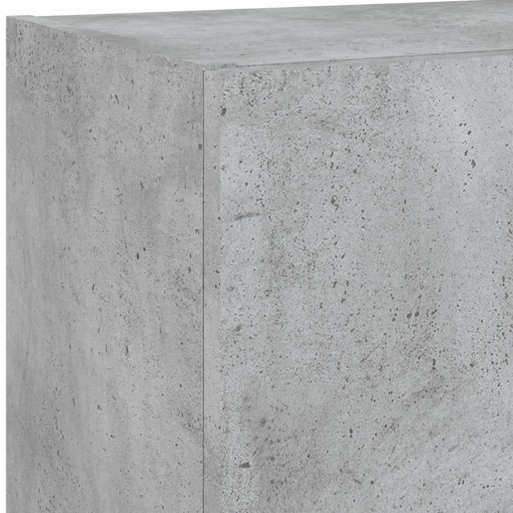 5 Piece TV Wall Units with LED Concrete Grey Engineered Wood