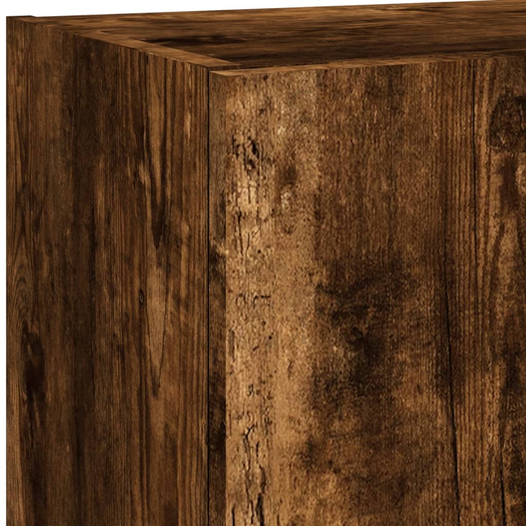 5 Piece TV Wall Units with LED Smoked Oak Engineered Wood