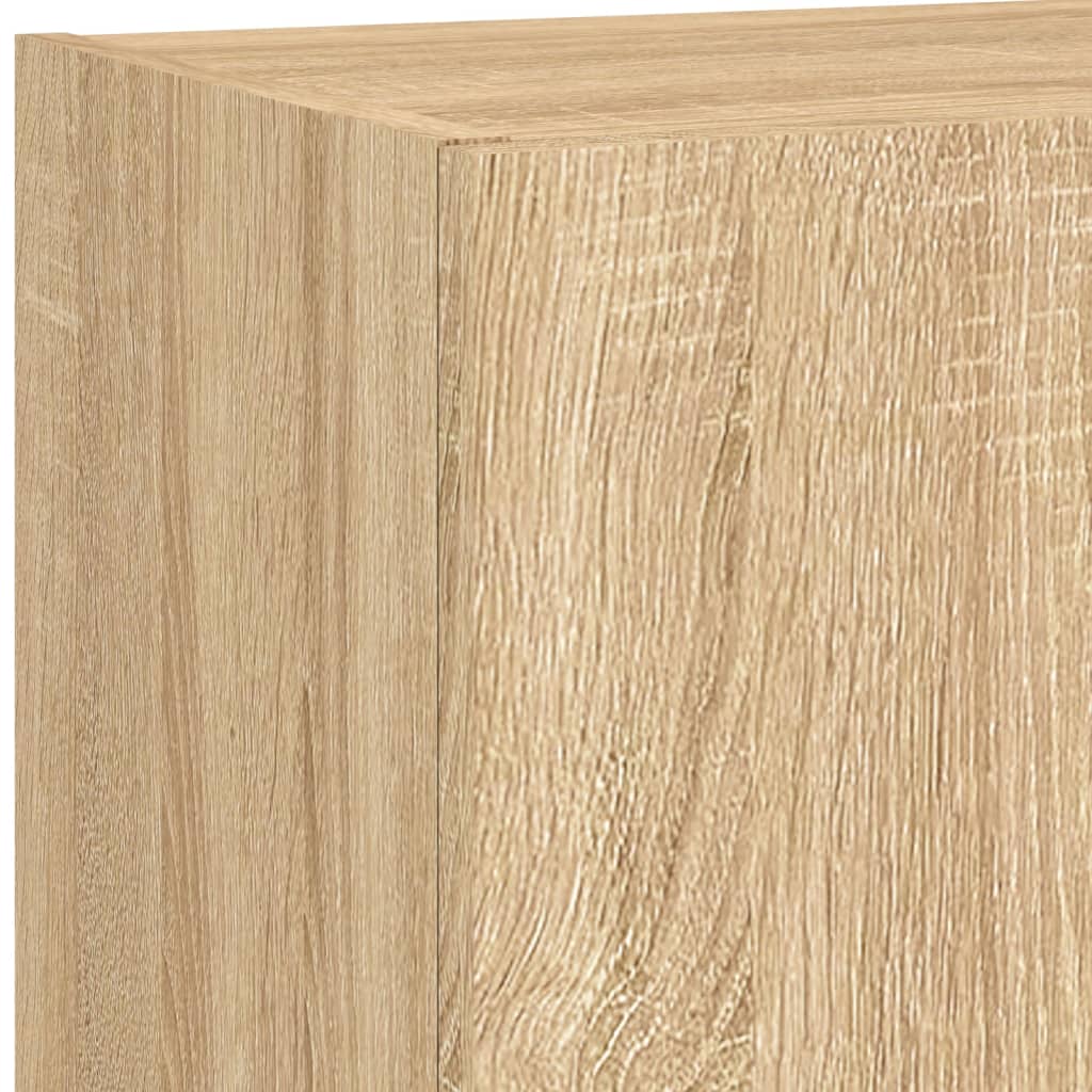 5 Piece TV Wall Units with LED Sonoma Oak Engineered Wood