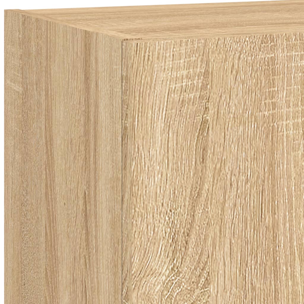 5 Piece TV Wall Units with LED Sonoma Oak Engineered Wood