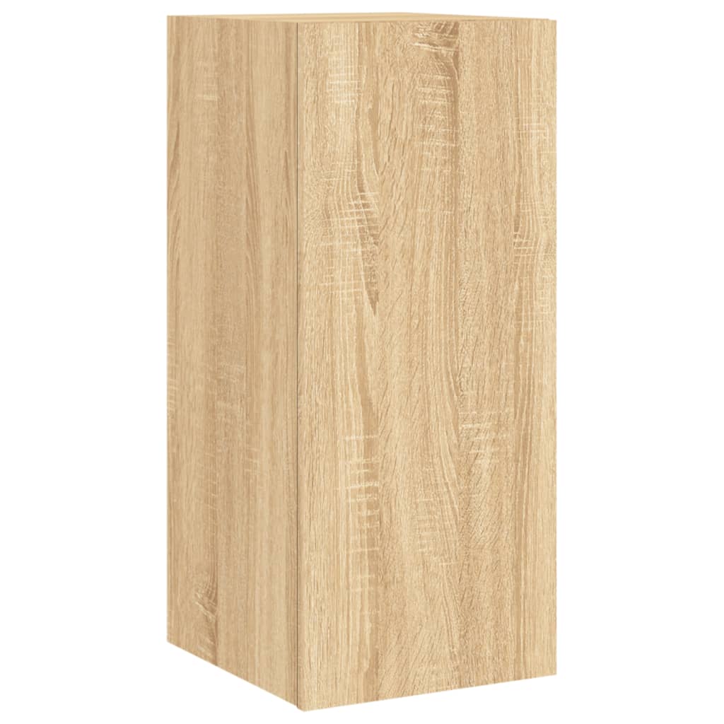3 Piece TV Wall Cabinets with LED Lights Sonoma Oak