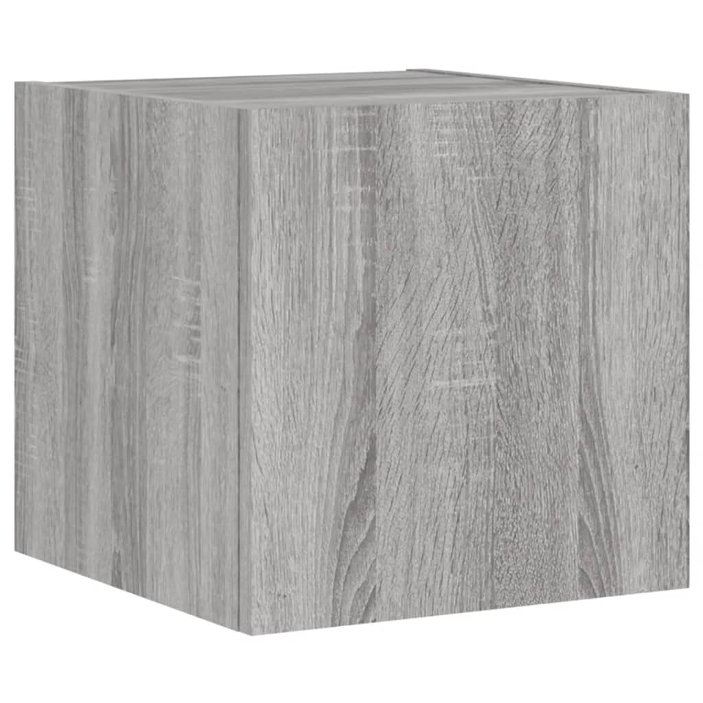 4 Piece TV Wall Cabinets with LED Lights Grey Sonoma