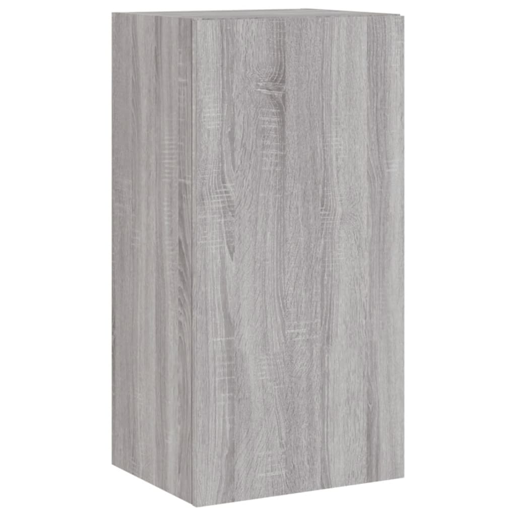 4 Piece TV Wall Cabinets with LED Lights Grey Sonoma