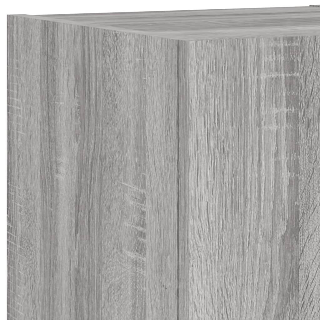 4 Piece TV Wall Cabinets with LED Lights Grey Sonoma