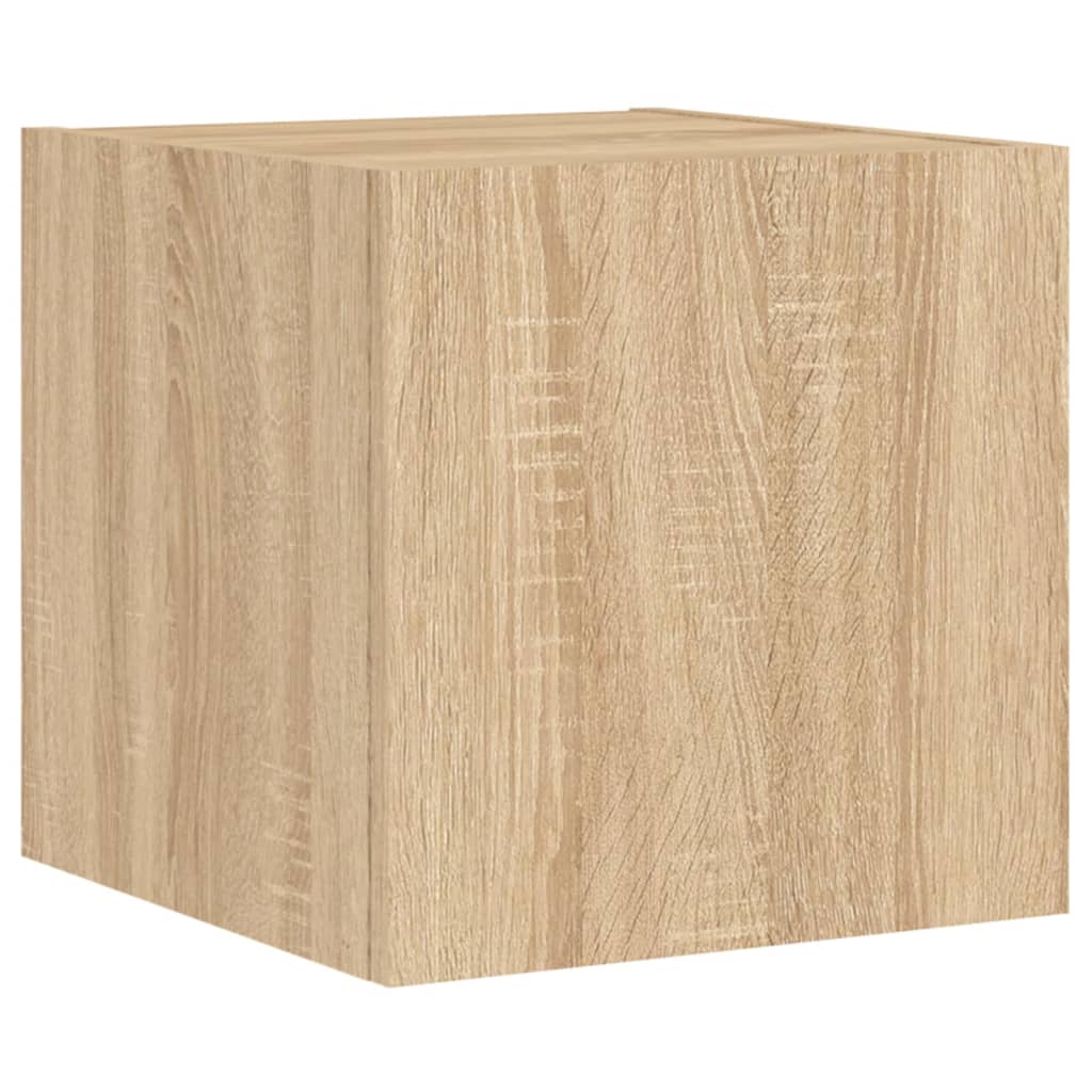 6 Piece TV Wall Cabinets with LED Lights Sonoma Oak