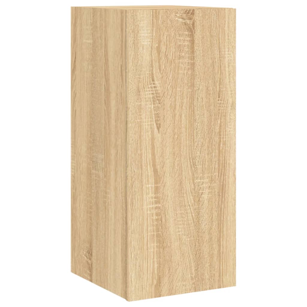 6 Piece TV Wall Cabinets with LED Lights Sonoma Oak
