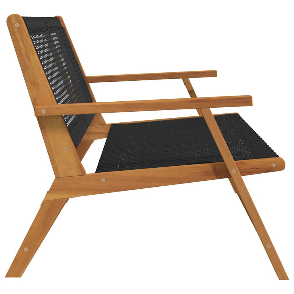 Garden Furniture Black 122 x 78 x 73cm Solid Acacia wood