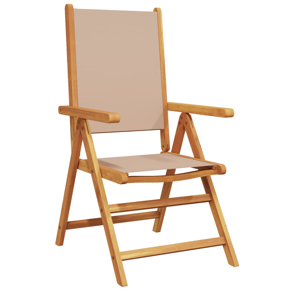 Garden Chairs 2 pcs Taupe Solid Wood Acacia and Fabric