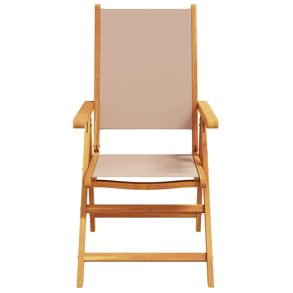 Garden Chairs 2 pcs Taupe Solid Wood Acacia and Fabric