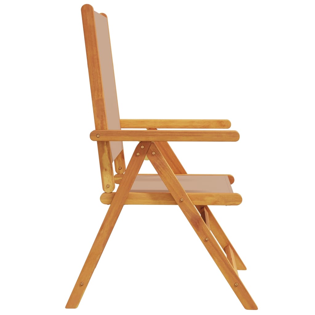 Garden Chairs 2 pcs Taupe Solid Wood Acacia and Fabric