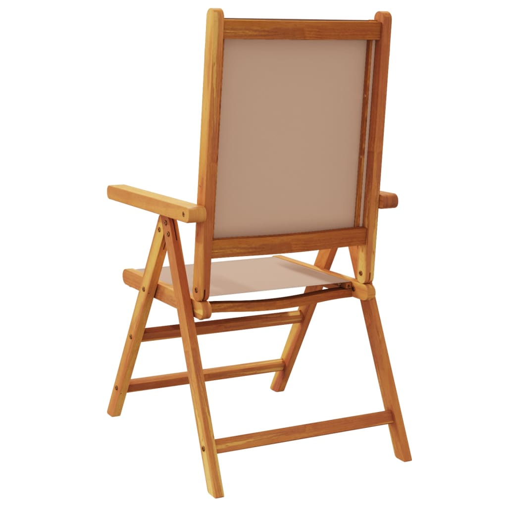 Garden Chairs 2 pcs Taupe Solid Wood Acacia and Fabric