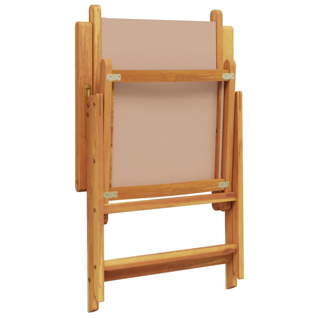 Garden Chairs 2 pcs Taupe Solid Wood Acacia and Fabric