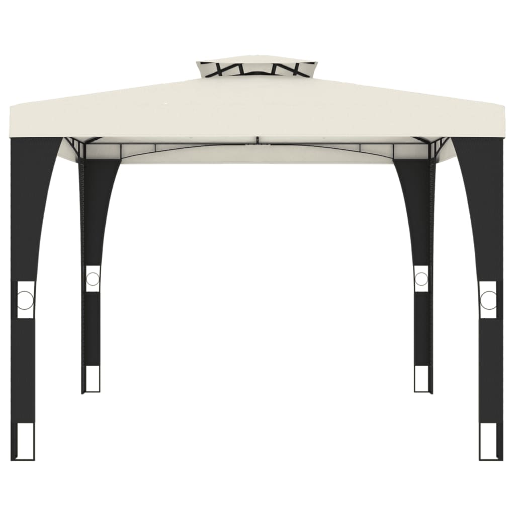 Gazebo with Double Roof Cream 2.98x2.98 m Steel