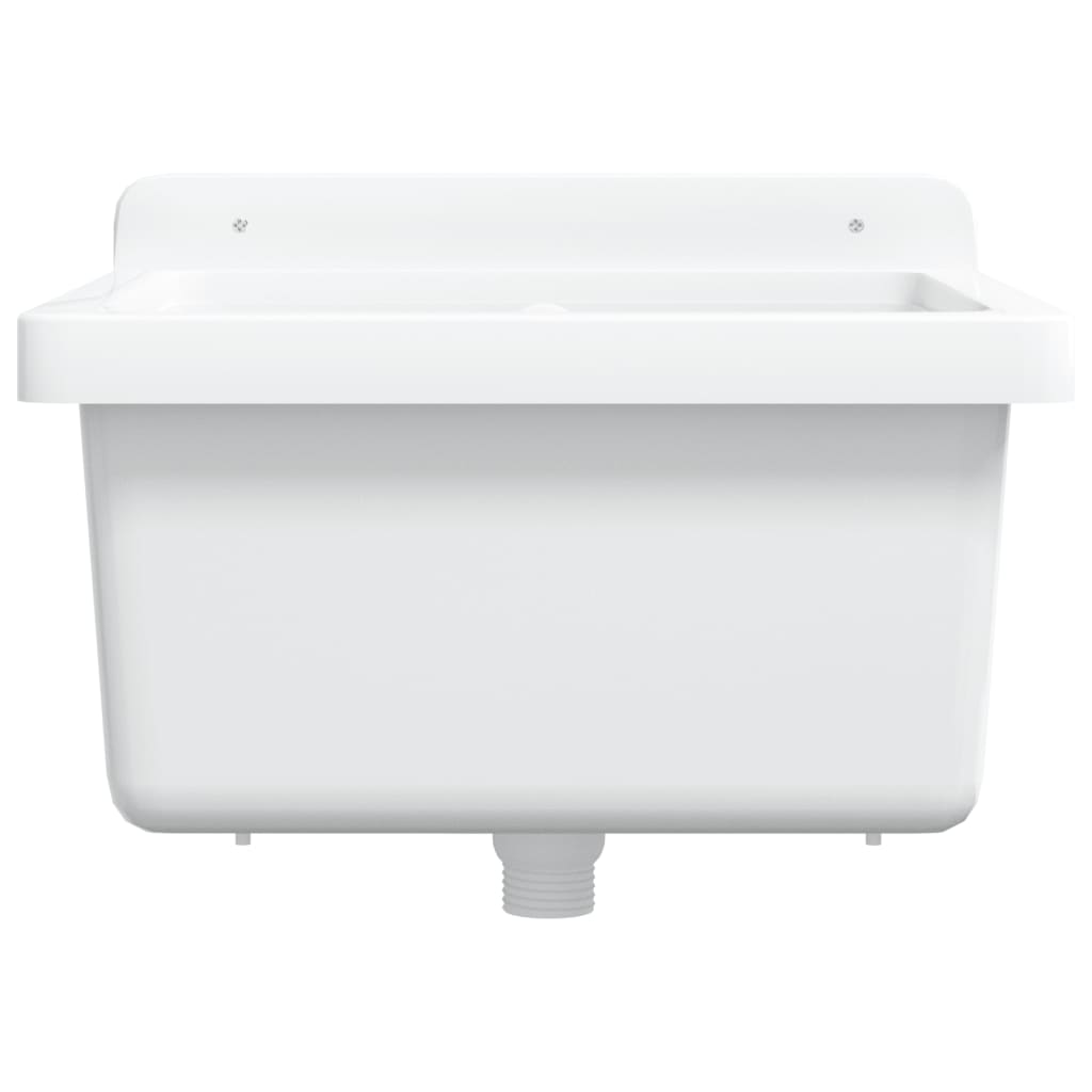Sink Washbasin for Wall Mounting White 40x40x24 cm Resin