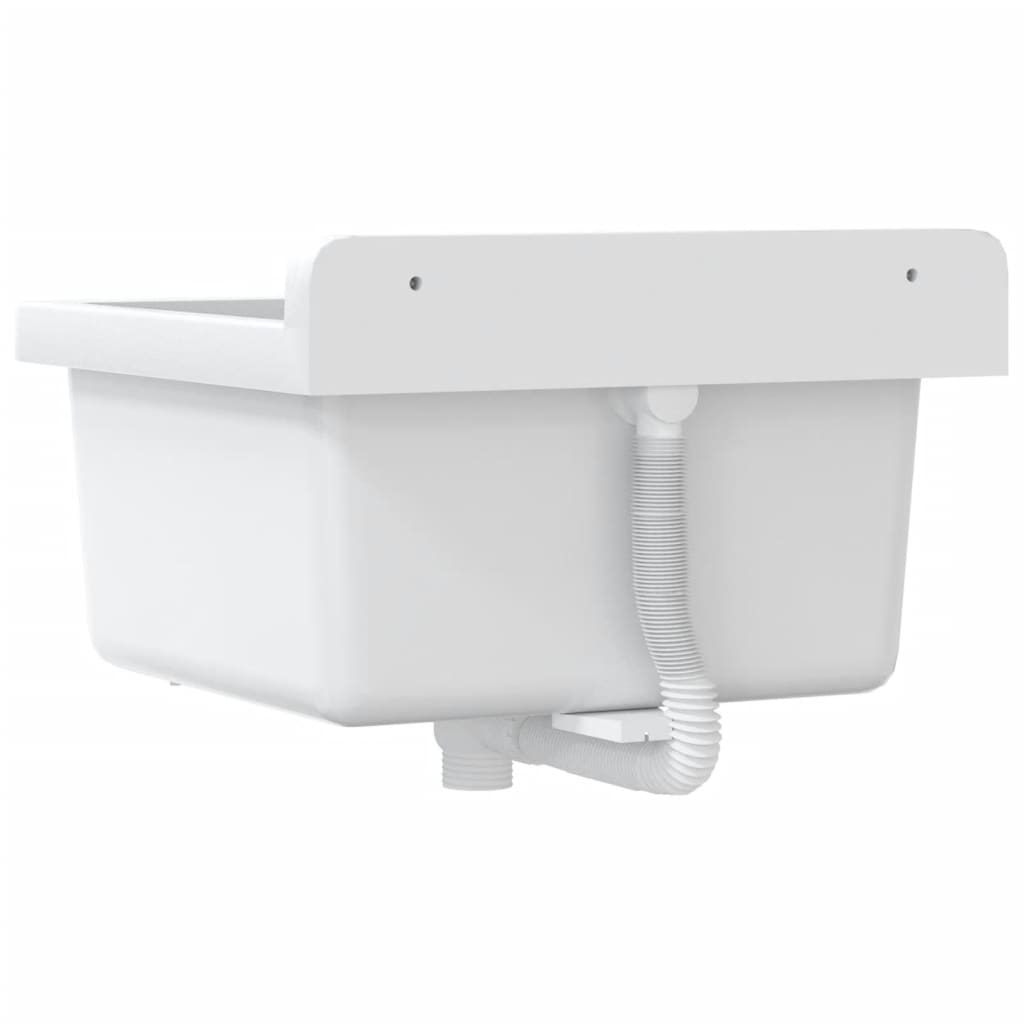 Sink Washbasin for Wall Mounting White 40x40x24 cm Resin