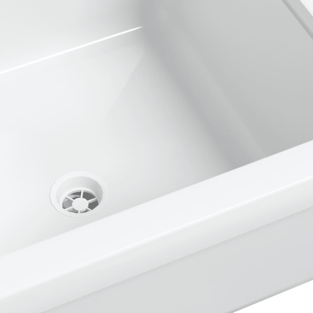 Sink Washbasin for Wall Mounting White 40x40x24 cm Resin