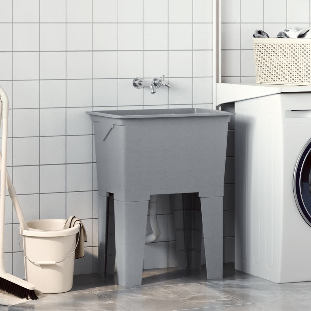 Laundry Tub Grey 59x41x75 cm Resin