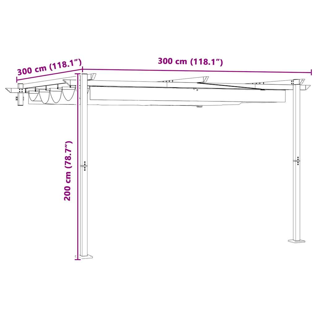 Wall Mounted Gazebo Taupe Steel
