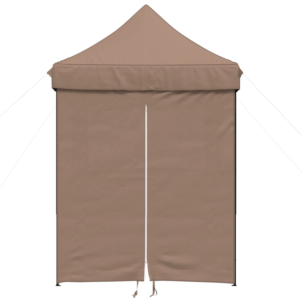Foldable Party Tent Pop-Up with 4 Sidewalls Brown