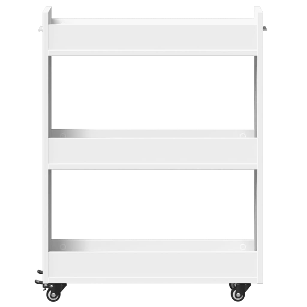 Cabinet with Wheels White 60x22x79 cm Engineered Wood