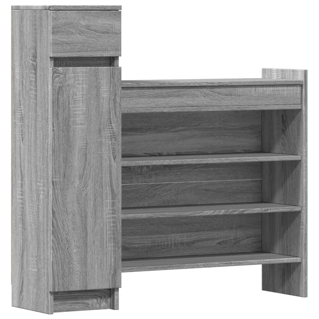 Shoe Cabinet Grey Sonoma 100.5x28x100 cm Engineered Wood