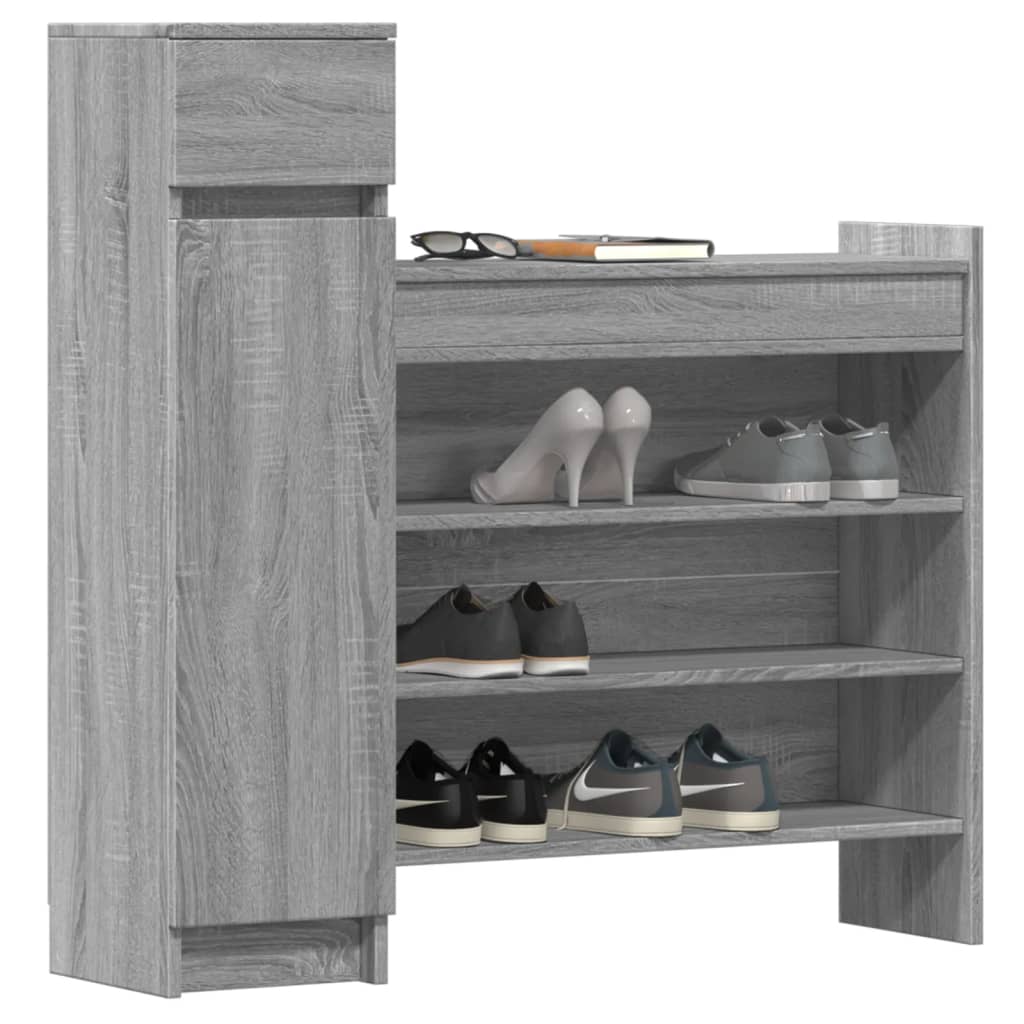 Shoe Cabinet Grey Sonoma 100.5x28x100 cm Engineered Wood