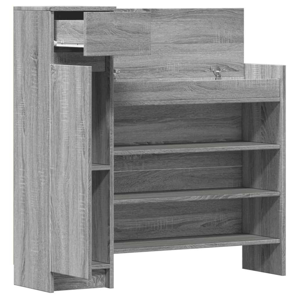 Shoe Cabinet Grey Sonoma 100.5x28x100 cm Engineered Wood